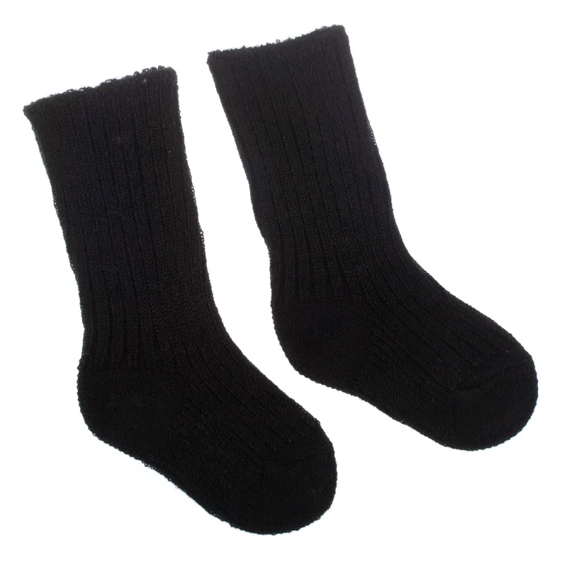 infant black plain kilt socks