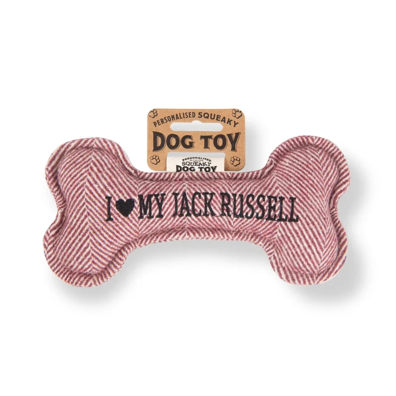 jack russell dog toy squeaky bone fun