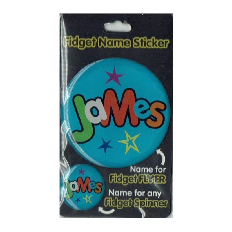 james fidget name stickers flyer