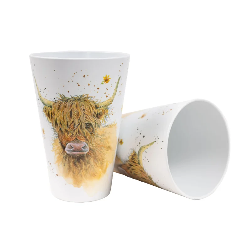 jan pashley highland coo 4 piece picnic cups