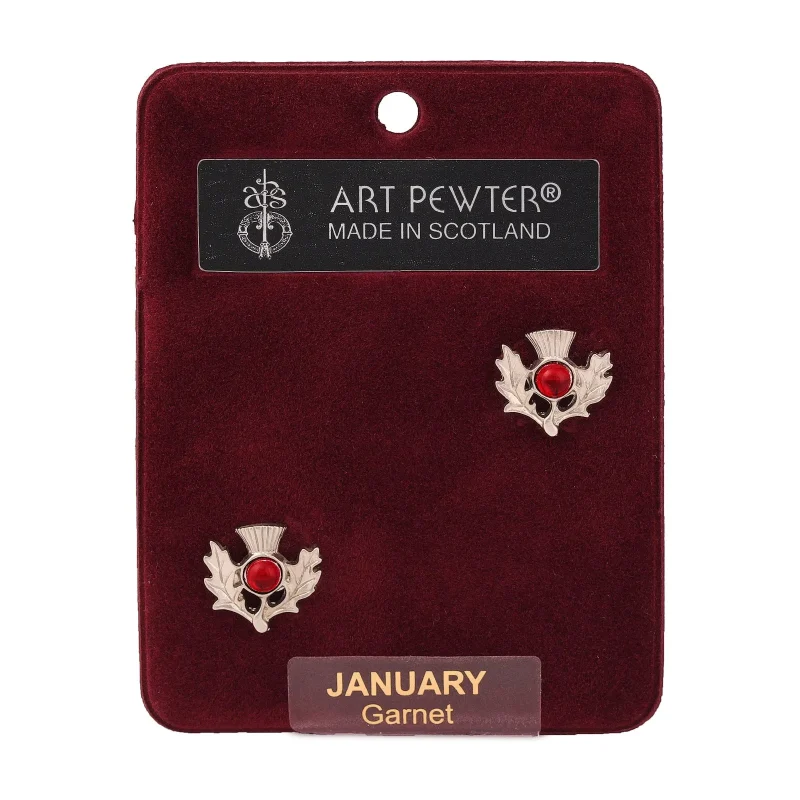 january art pewter thistle earrings