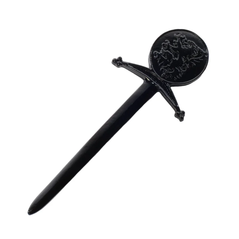 jet black lion rampant kilt pin