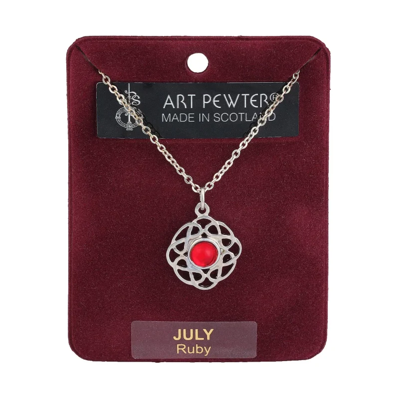 july birthstone pewter pendant artistic design