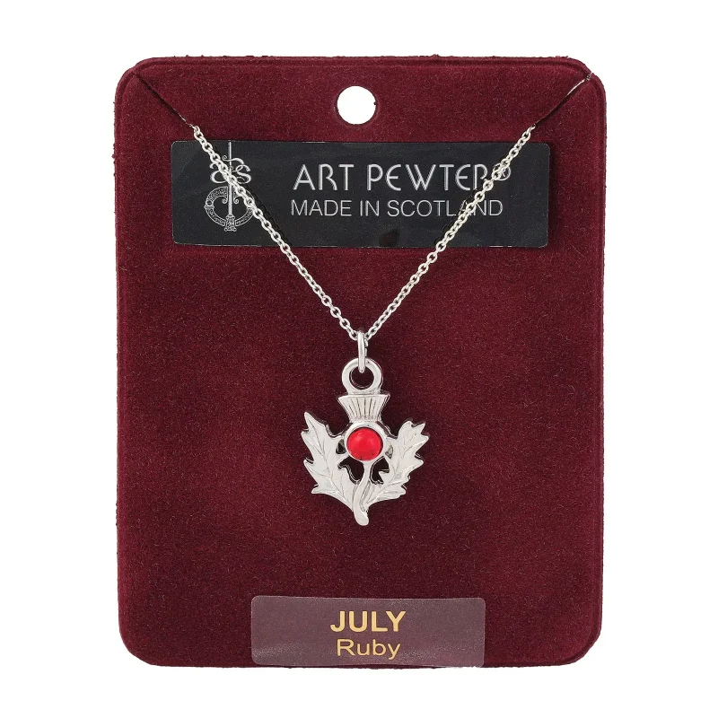 july s pewter thistle art pendant