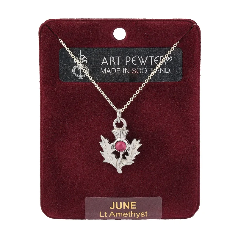 june art pewter thistle pendant