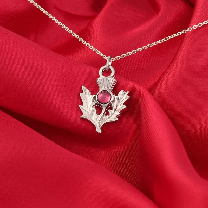 june birthstone thistle pendant