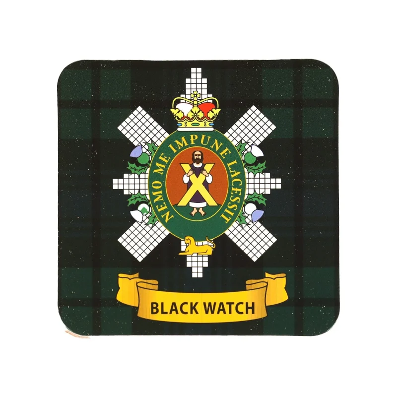 kc clan black watch cork coasters