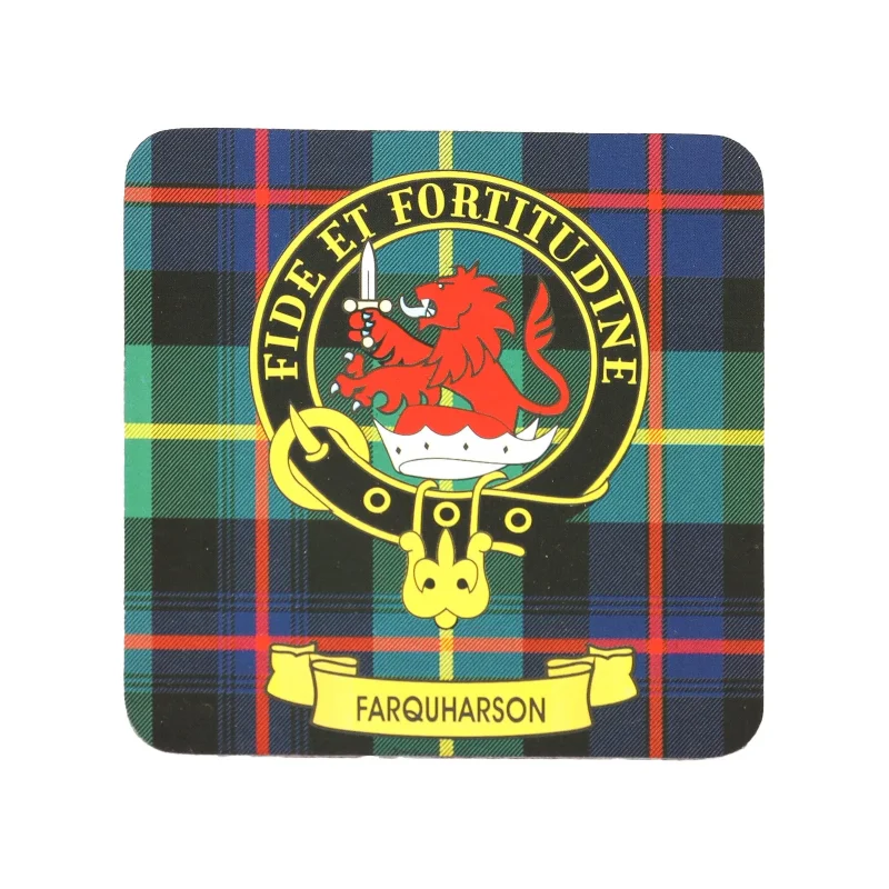 kc clan farquharson cork coaster set