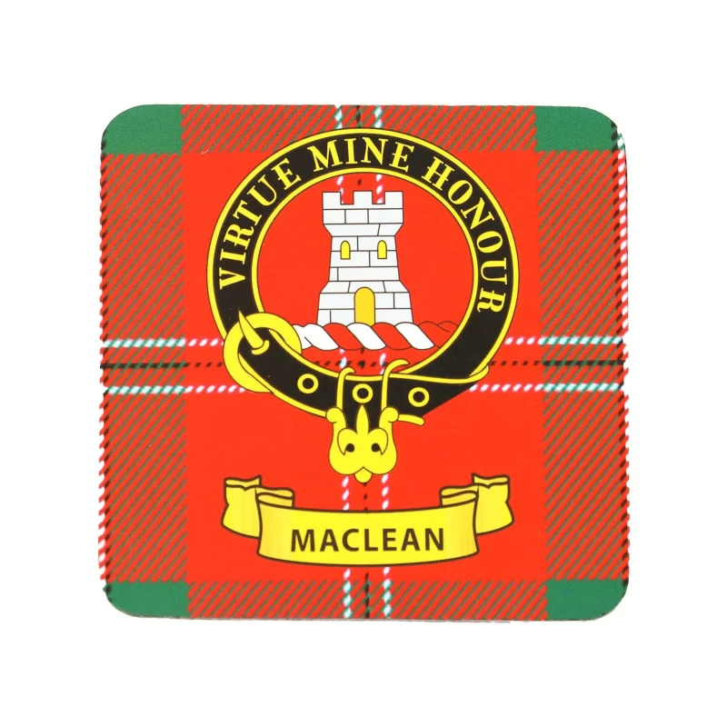 kc clan maclean cork coaster set