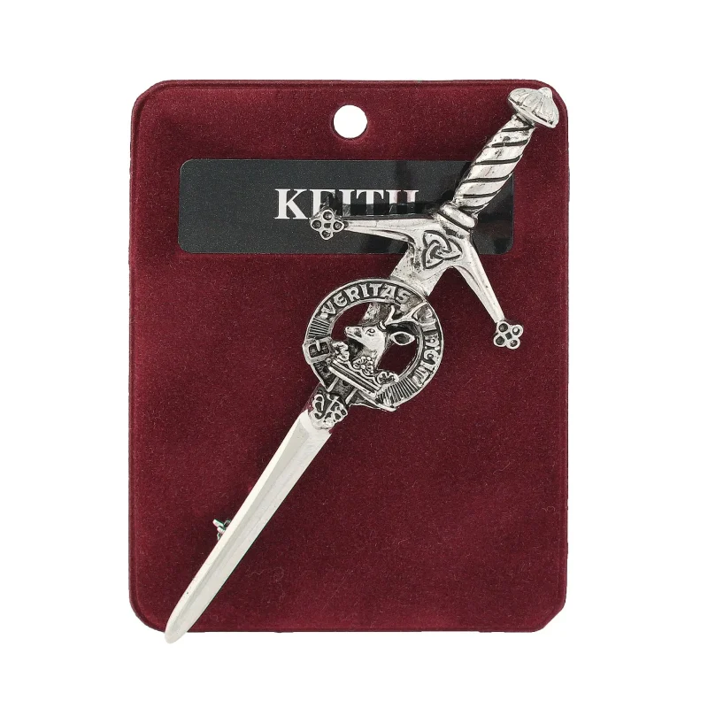 keith kilt pin art pewter for scottish tartan