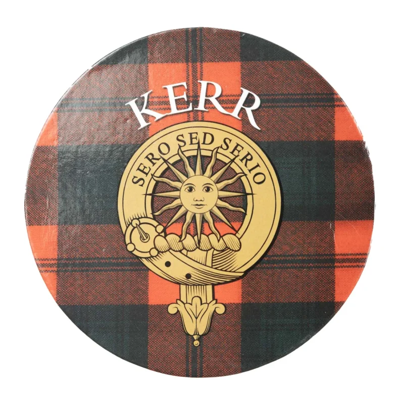 kerr family name round cork coaster