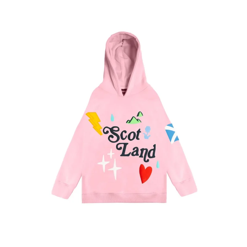 kids 3d puff hoodie cherry blossom pink