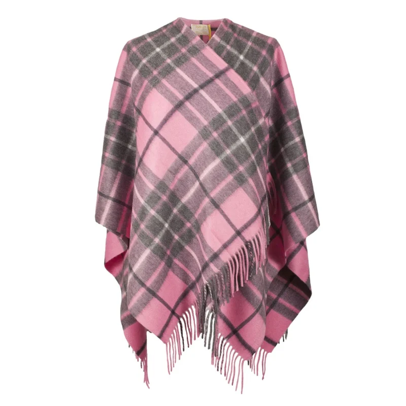 kids cashmere cape gresham check pink derby