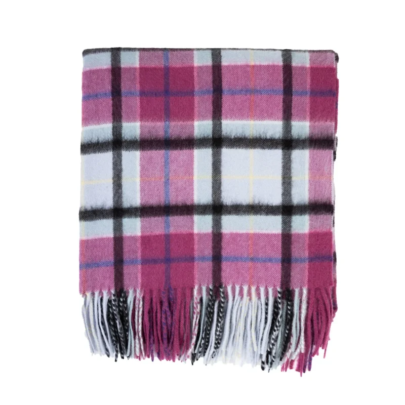 kids cashmere cape light blue check edinburgh