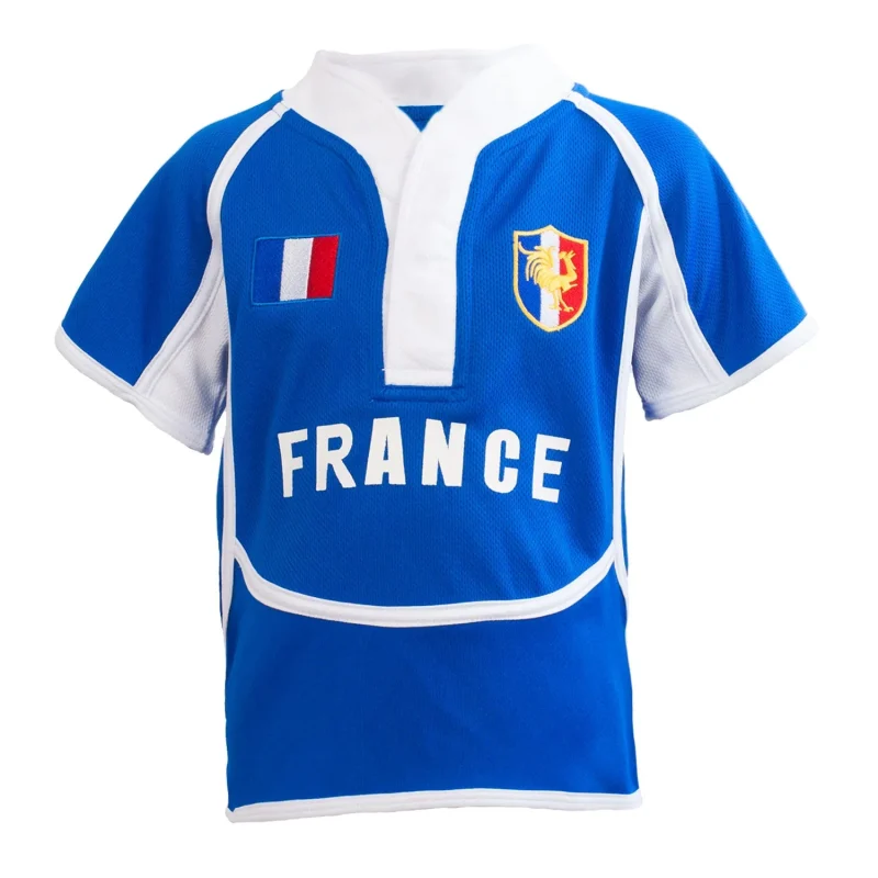 kids cooldry france rugby jersey