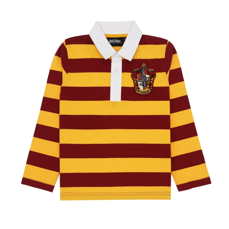 kids gryffindor hp long sleeve rugby tee