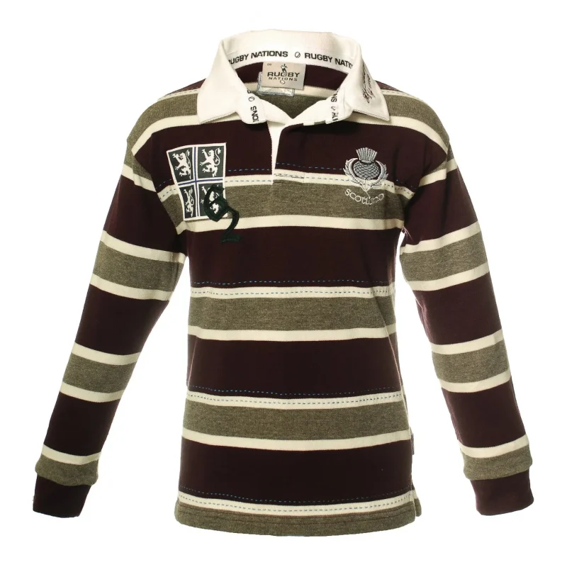 kids long sleeve edinburgh rugby shirt purple grey