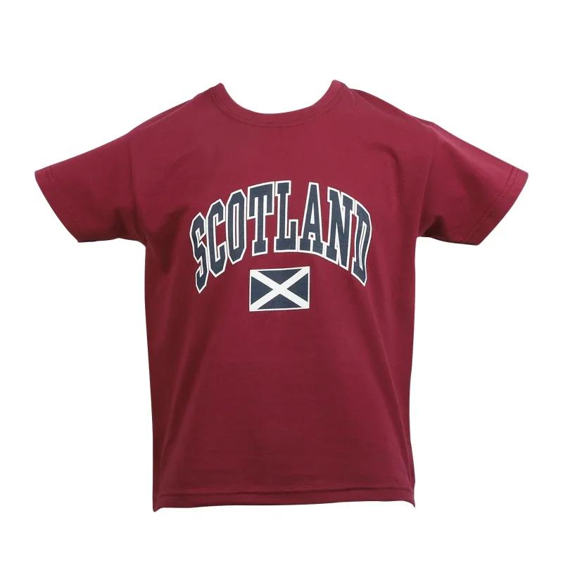 kids scotland harvard print tee maroon