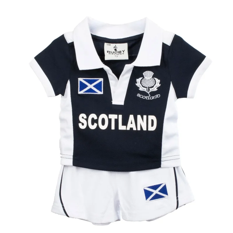 kids scotland rugby kit navy shirt shorts