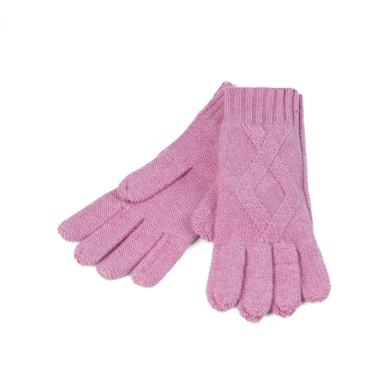 ladies marl lilac ribbed detail gloves