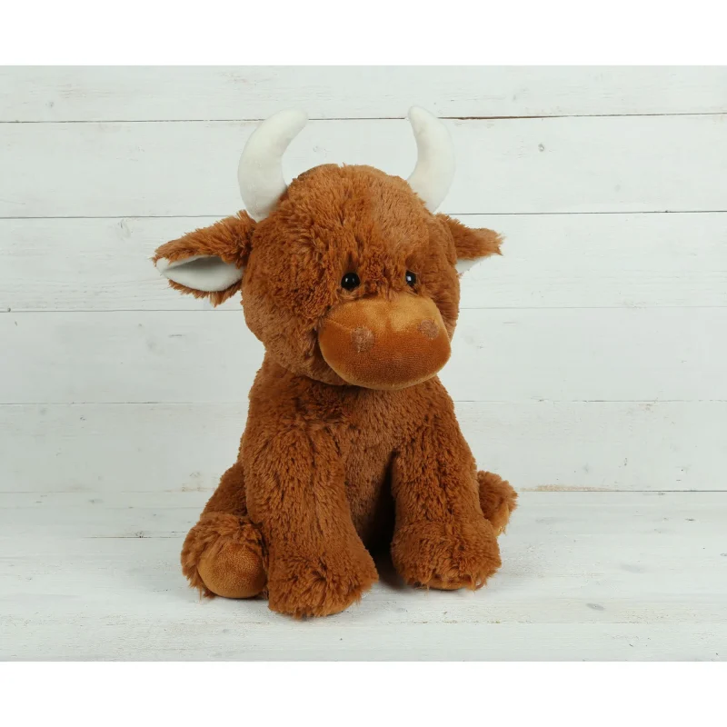 large brown highland cow plush toy