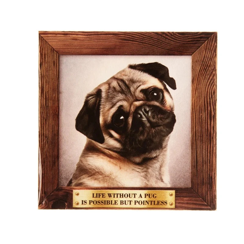 large fawn pug fridge magnet