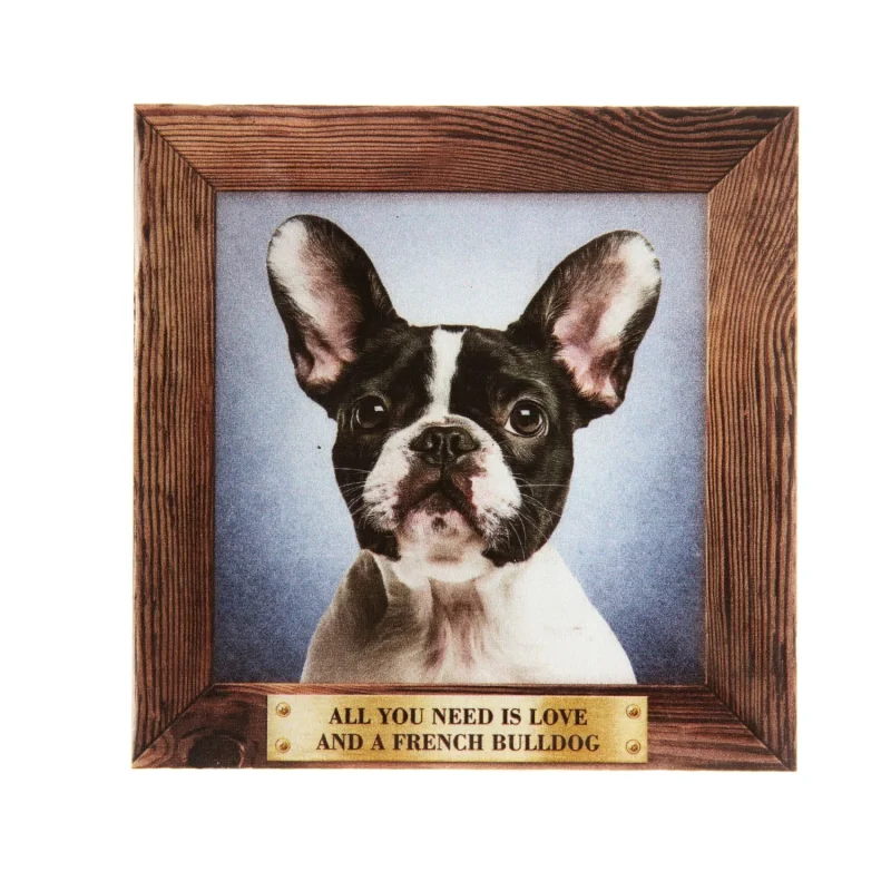 large french bulldog fridge magnet white black