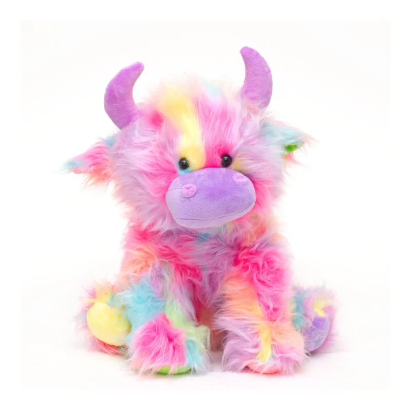 large highland coo rainbow toy