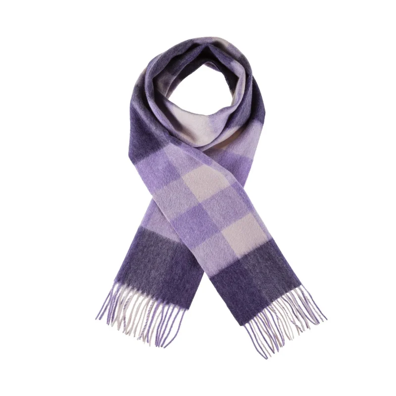 lavender burst check scarf 100 lambswool edinburgh