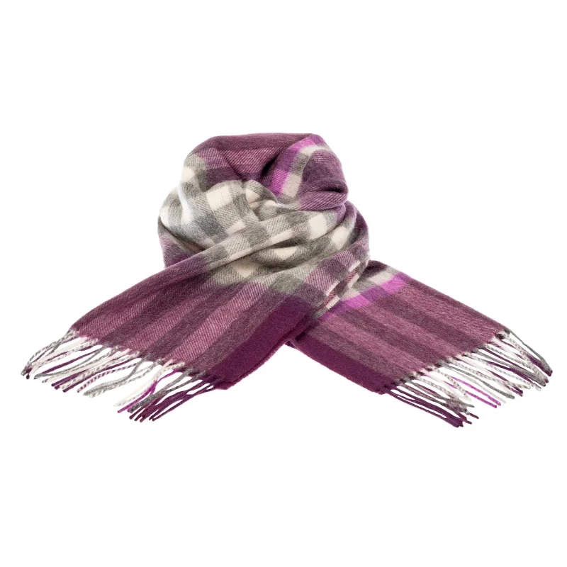 lavender tartan cashmere scarf 90 10 blend