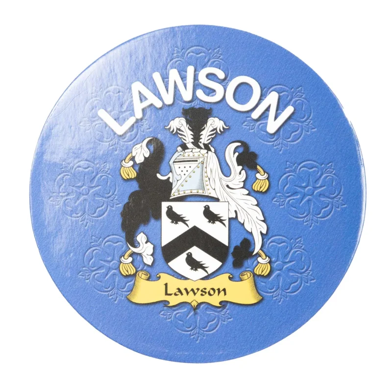 lawson clan family round cork coasters