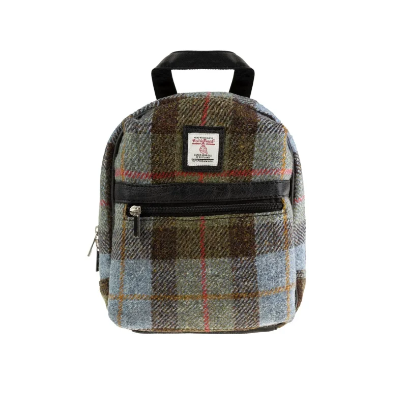 leather mini backpack checked black