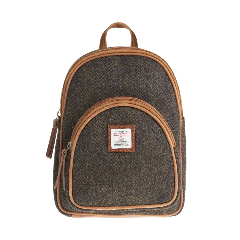 leather women s dark brown backpack with zips