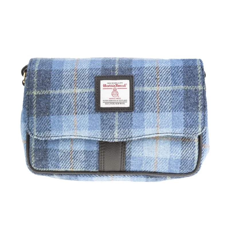 leather women s shoulder bag blue black check