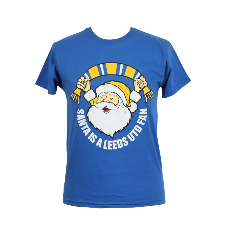 leeds utd fan christmas t shirt santa