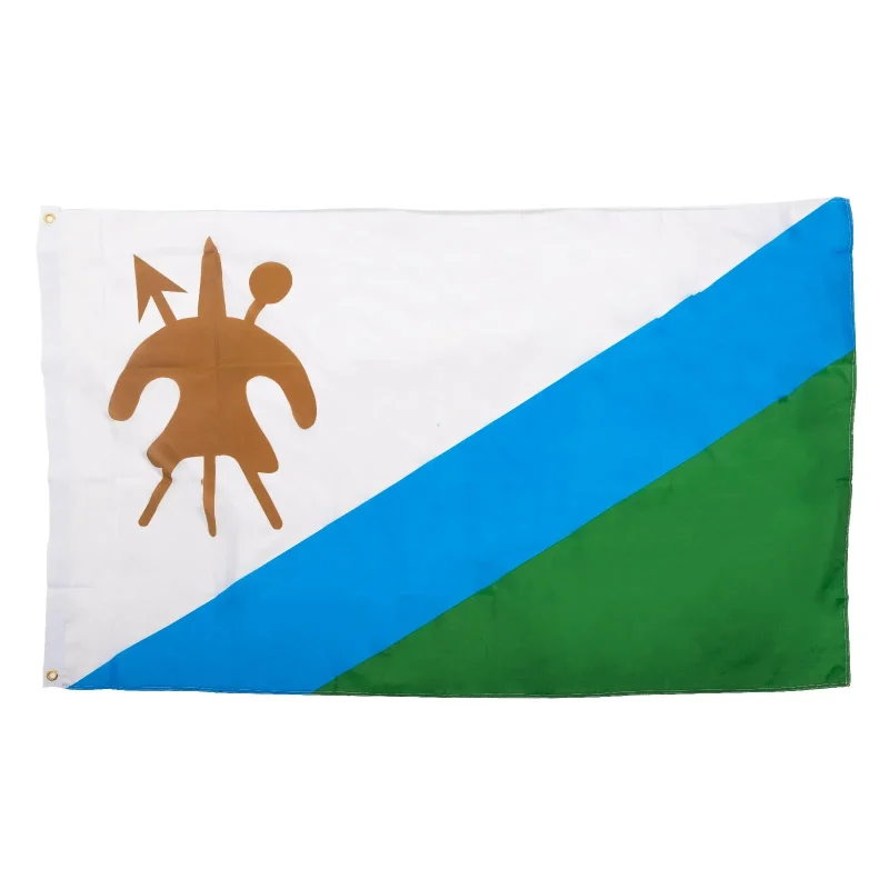 lesotho flag 5x3 ft national emblem