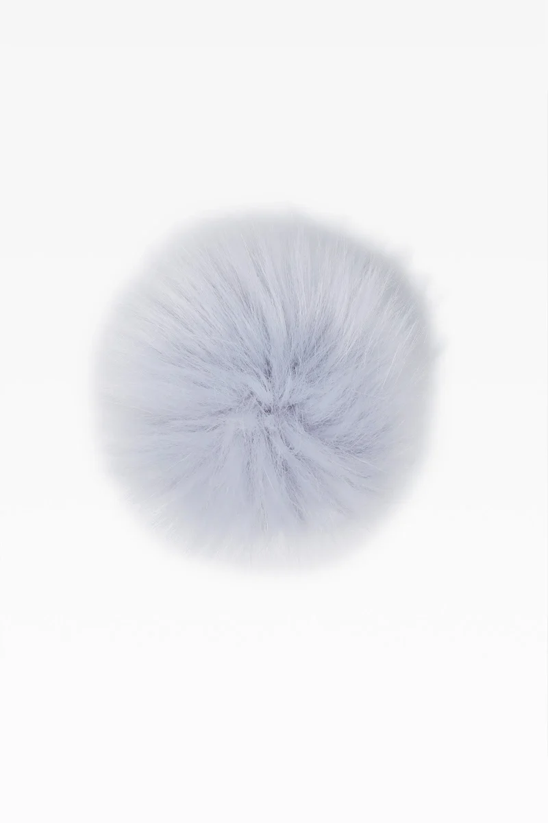 light blue 100 faux fur pom pom