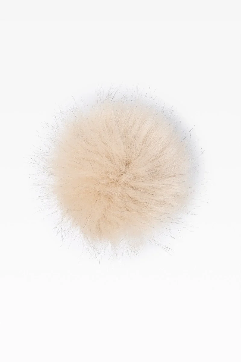 light taupe faux fur pom pom 100