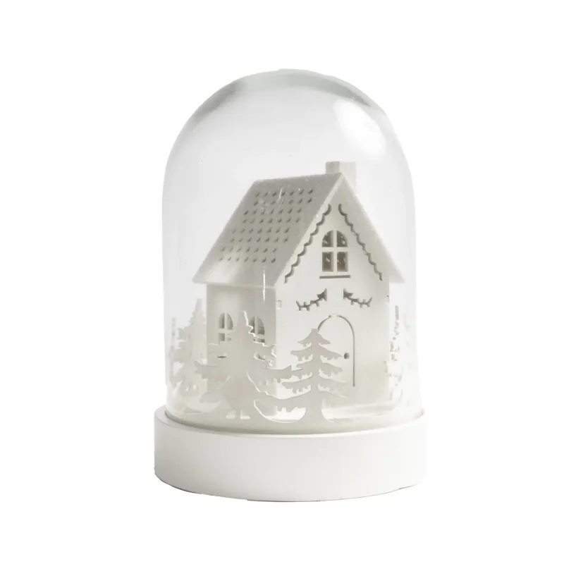 light up house scene dome with led lights