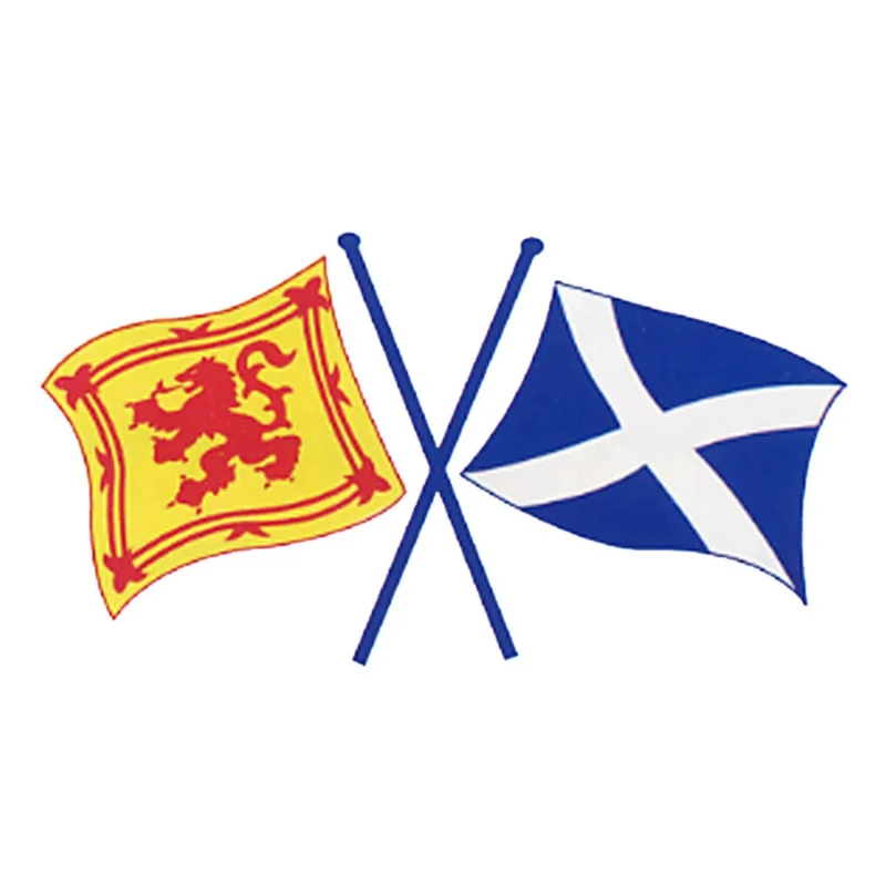 lion rampant saltire cross sticker flags