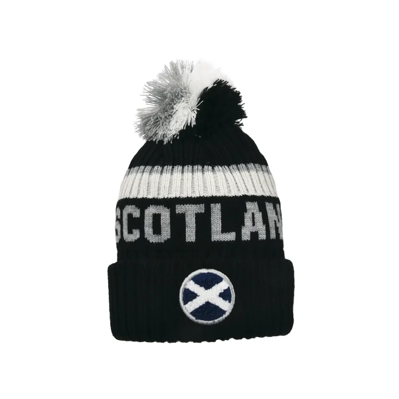 liz scotland chunky saltire knit pom beanie