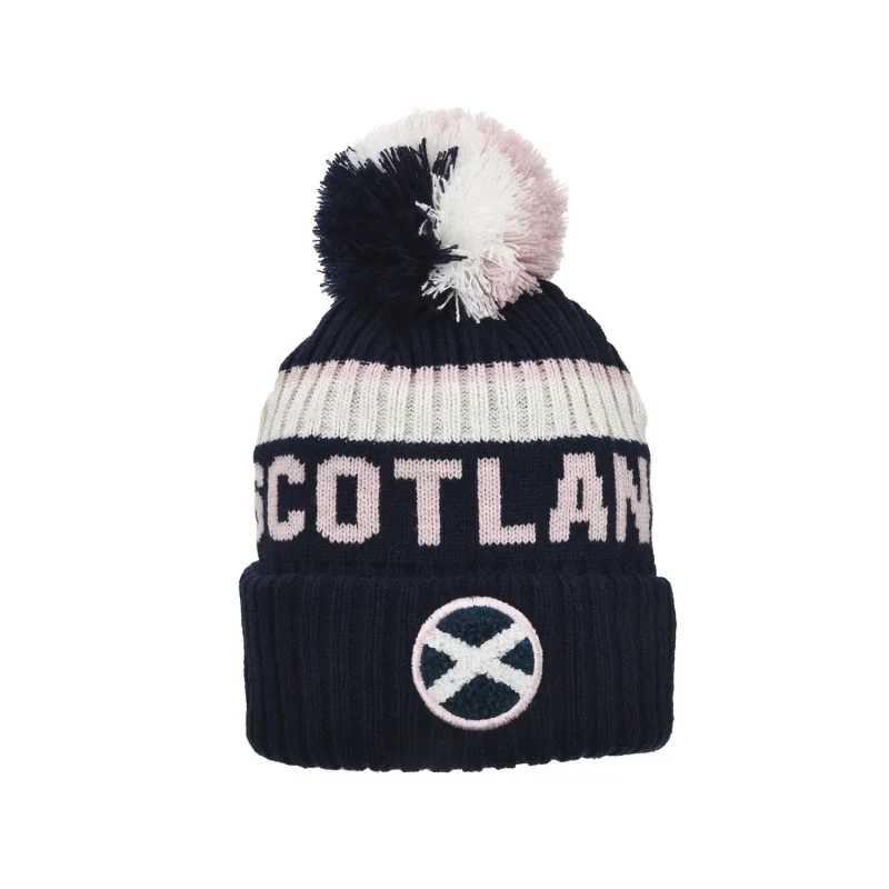 liz scotland chunky saltire pom beanie