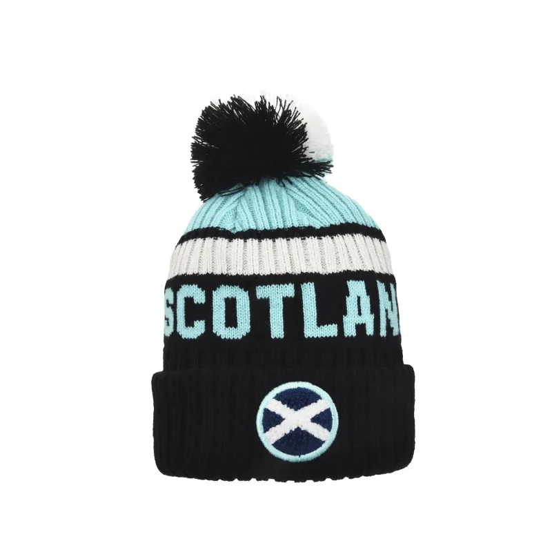 liz scotland chunky saltire pom beanie hat