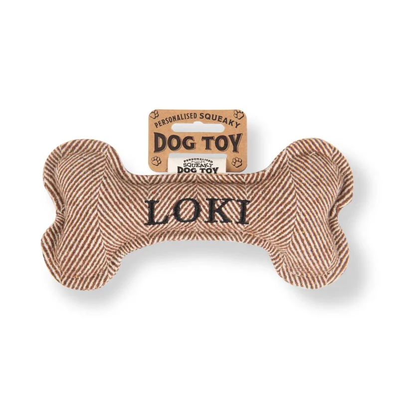 loki squeaky bone dog toy