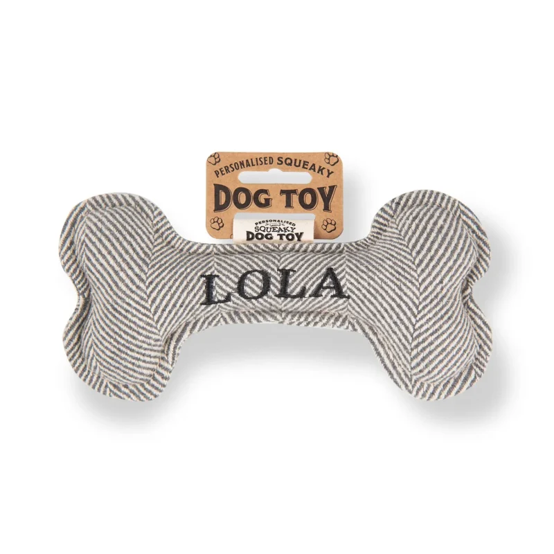 lola s squeaky bone dog toy