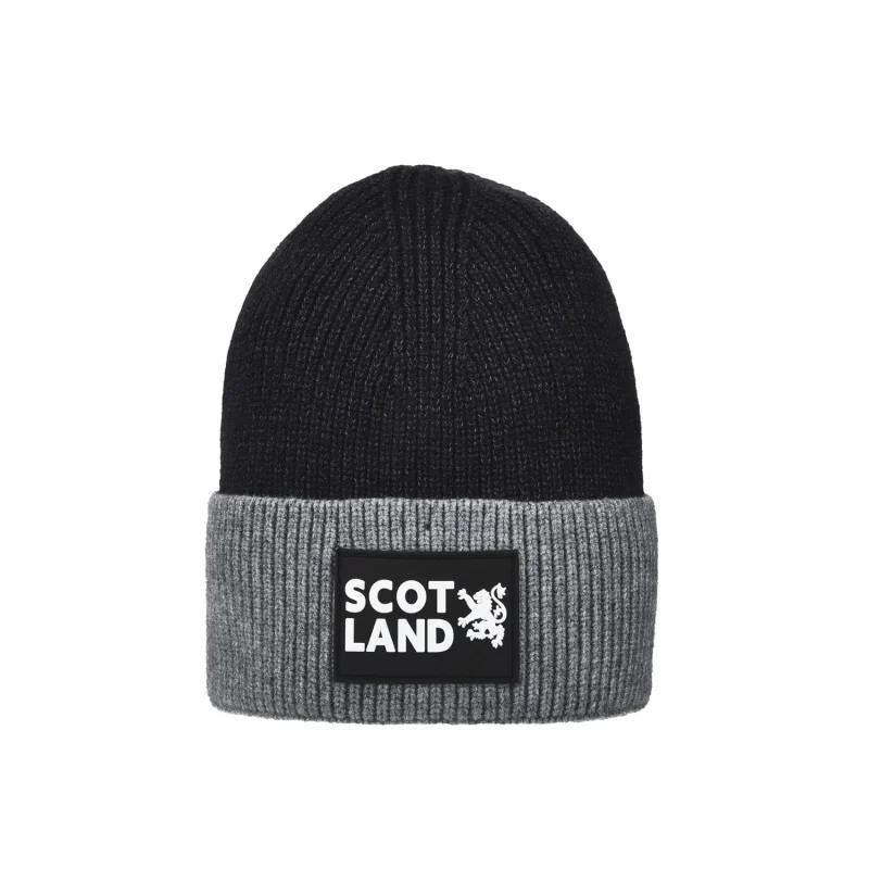 lotta scotland 2 tone knit beanie hat