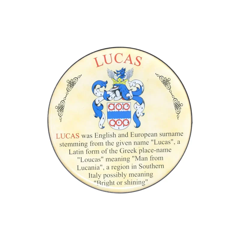 lucas heraldic coaster