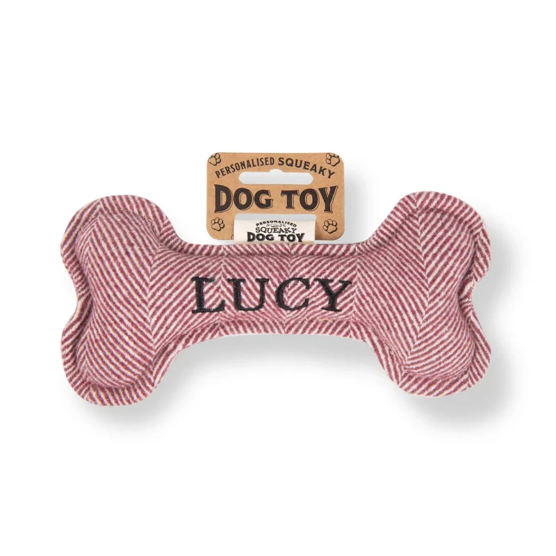 lucy s squeaky bone dog toy