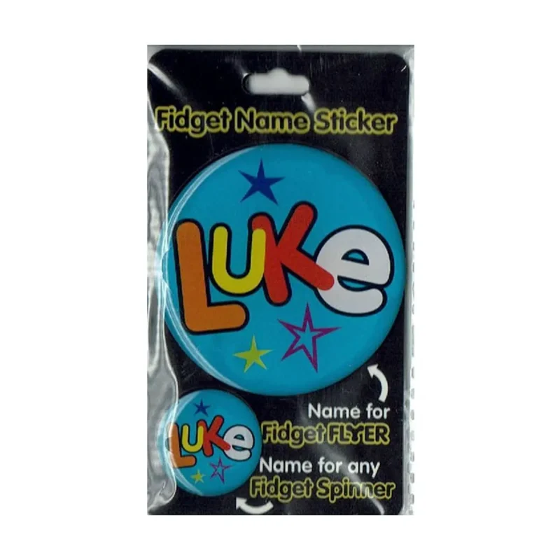 luke fidget flyer name sticker