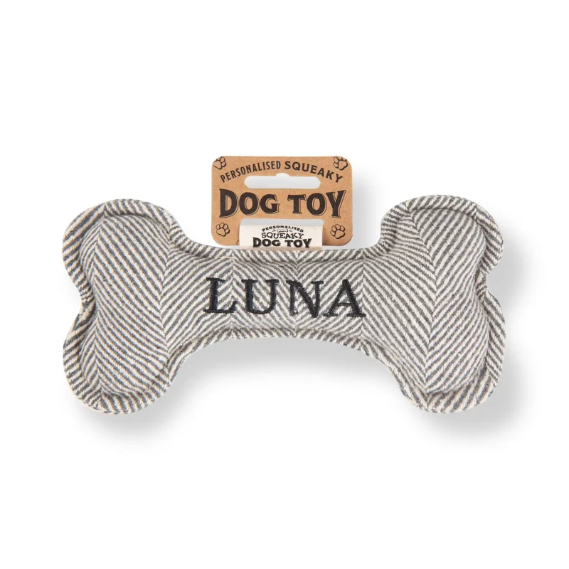 luna squeaky bone dog toy